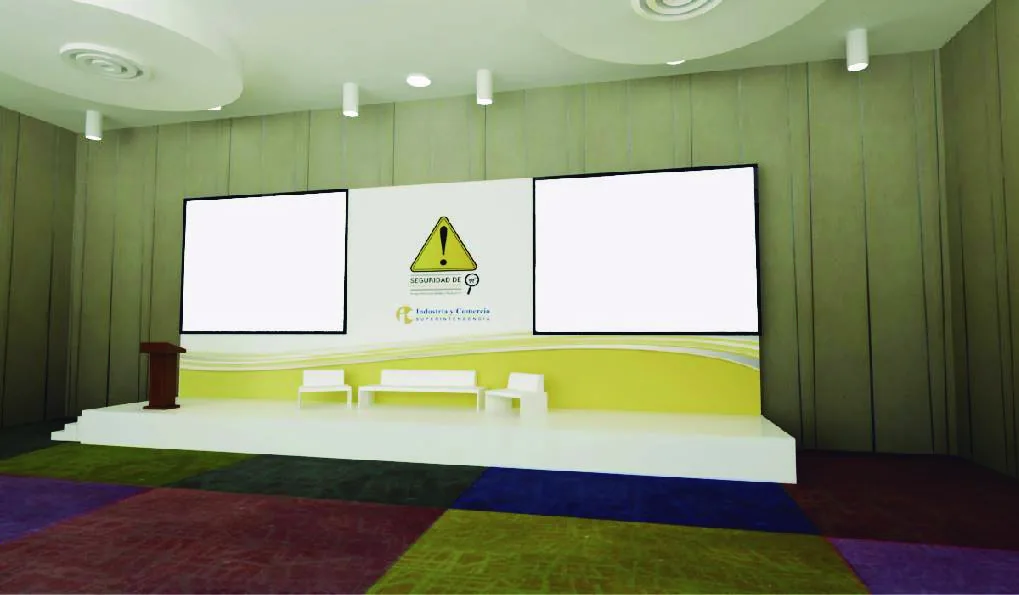Render de escenografía corporativa